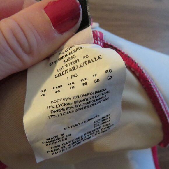 MIRACLESUIT Rialto Hot Fuchsia Pink Ruched Slimming One Piece Swimsuit - Size 16 - Picture 15 of 15